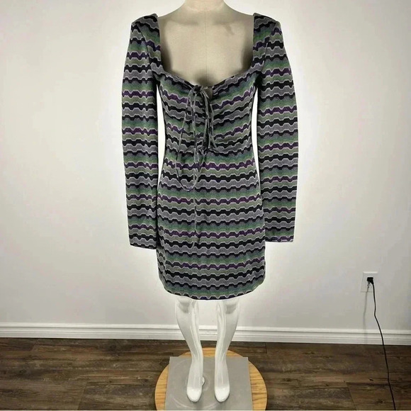🌟ZARA STRIPED BUTTON Down Twist Front Mini Shirt Dress S  NWOT - Picture 2 of 12